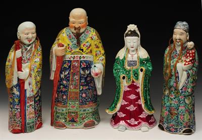 Lot 299 - A CHINESE POLYCHROME PORCELAIN MODEL of Shou Lao