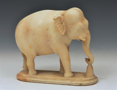 Lot 450 - AN INDIAN MARBLE MODEL of an elephant