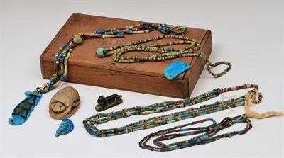 Lot 538 - A GROUP OF EGYPTIAN BEADS