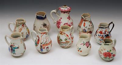 Lot 603 - A COLLECTION OF TEN CHINESE SPARROW BEAK CREAM JUGS made for the export market