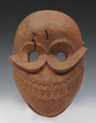 Lot 712 - A TIBETAN MASK in the form of the Lord of the funeral pyre