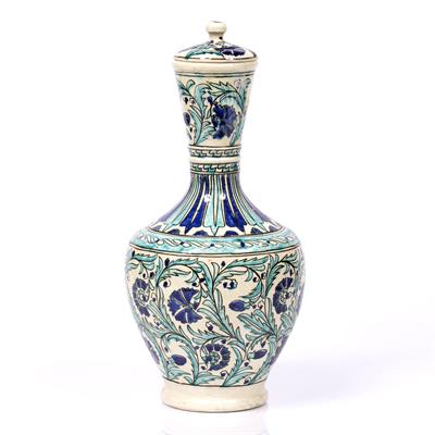 Lot 16 - Qajar polychrome vase and cover