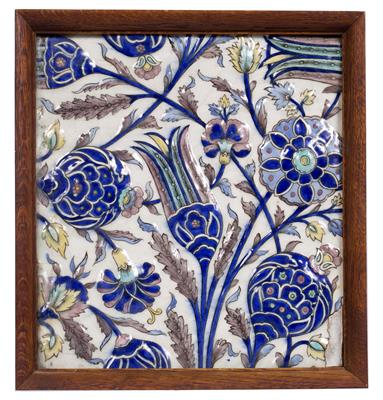 Lot 22 - Qajar pottery tIle