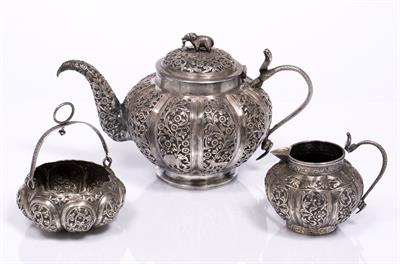 Lot 41 - Indian silver metal tea service