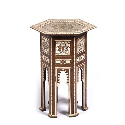 Lot 107 - Small hexagonal inlaid table