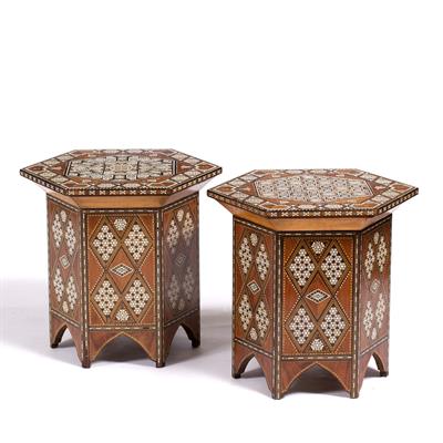 Lot 140 - Pair of Damascus tables