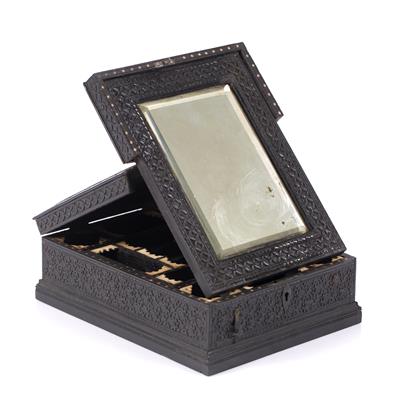 Lot 151 - Carved ebony folding box