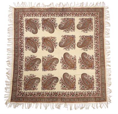 Lot 183 - Printed cotton square shawl