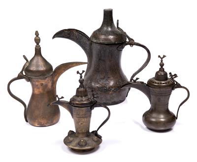 Lot 195 - Four Dallah coffee pots