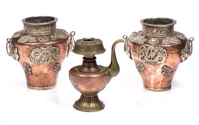 Lot 202 - Pair of temple vases