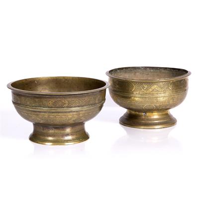 Lot 234 - Two betel nut brass bowls