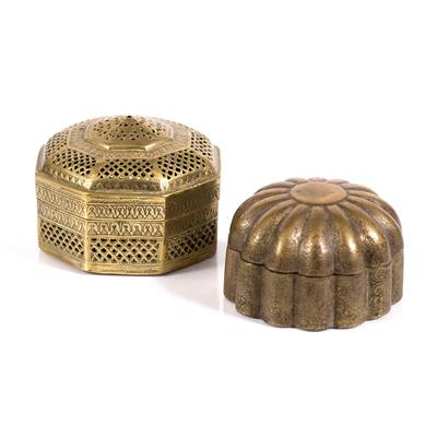 Lot 239 - Two brass Pan boxes