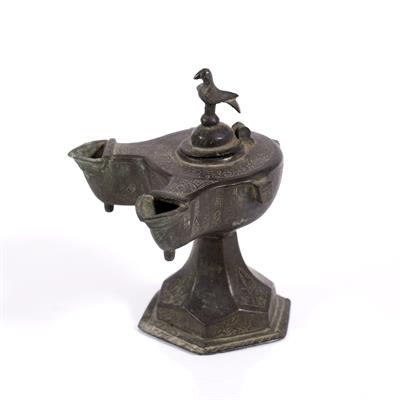 Lot 241 - Seljuk bronze oil lamp