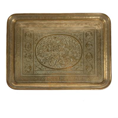 Lot 253 - Rectangular brass tray