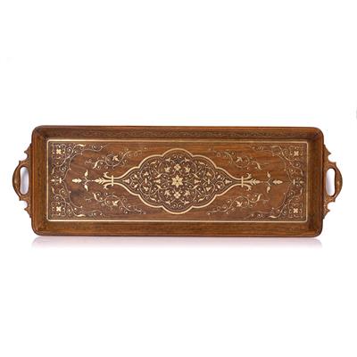 Lot 287 - Brass inlaid tray