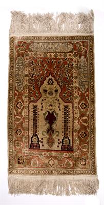 Lot 349 - Silk prayer rug