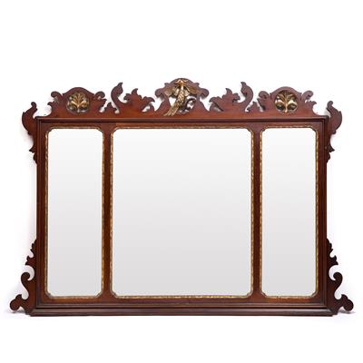 Lot 4 - A GEORGIAN STYLE MAHOGANY OVERMANTEL MIRROR