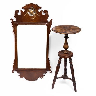 Lot 7 - A 19TH CENTURY MAHOGANY WALL MIRROR