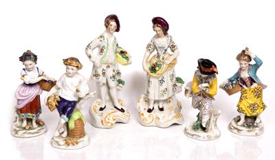 Lot 41 - A SET OF FOUR CONTINENTAL PORCELAIN FIGURES of putti