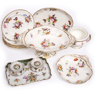 Lot 43 - A 19TH CENTURY COALPORT-TYPE PART DESSERT SERVICE