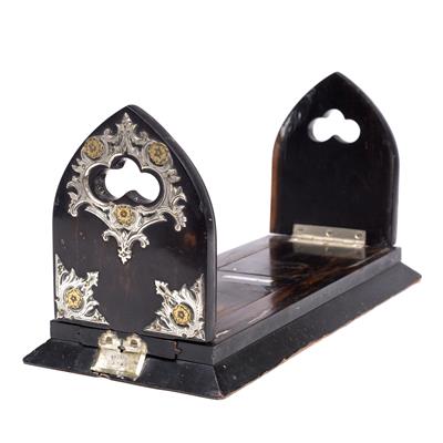 Lot 48 - A VICTORIAN COROMANDEL BETJEMANN'S PATENT SLIDING BOOK STAND
