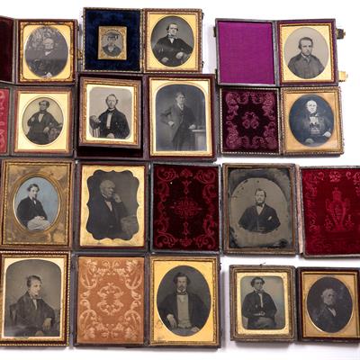 Lot 54 - A COLLECTION OF FIFTEEN VICTORIAN AMBROTYPES