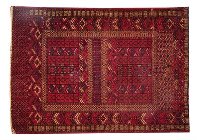 Lot 71 - A TURKOMAN RED GROUND HATCHLI