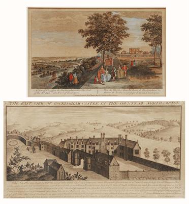 Lot 82 - AN 18TH CENTURY ENGRAVING of The East View of Rockingham Castle in the County of Northampton by S &