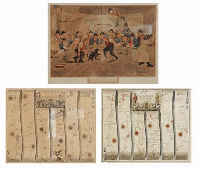 Lot 103 - A 19TH CENTURY HAND-COLOURED ENGRAVING