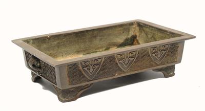 Lot 109 - A CHINESE BRONZE RECTANGULAR BONSAI PLANTER