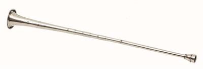 Lot 114 - A LATE VICTORIAN SILVER MODEL COACHING OR HUNTING HORN