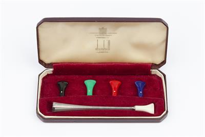 Lot 135 - A DUNHILL SILVER CHEROOT HOLDER