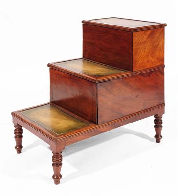 Lot 152 - A SET OF 19TH CENTURY MAHOGANY LIBRARY STEPS