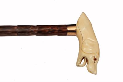 Lot 235 - A LATE VICTORIAN IVORY HANDLED WALKING CANE