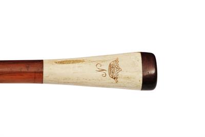 Lot 241 - A 19TH CENTURY BONE HANDLED WALKING CANE