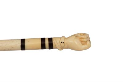 Lot 246 - A 19TH CENTURY WHALEBONE AND IVORY CHILD'S WALKING CANE