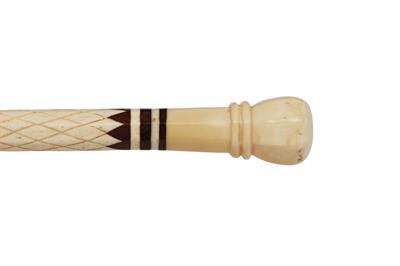 Lot 248 - A 19TH CENTURY MARINE IVORY WALKING CANE