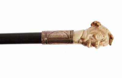 Lot 249C - A LATE 19TH/EARLY 20TH CENTURY IVORY HANDLED WALKING CANE