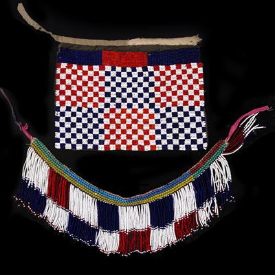 Lot 270 - A TONGA (BATONGA) MARRIED WOMAN'S BEADED BACK APRON (SIKOMOKA/NDEKE) with blue