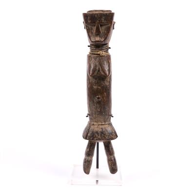 Lot 349 - AN AFRICAN HEMBA WOODEN FIGURE carved in the form of a standing female