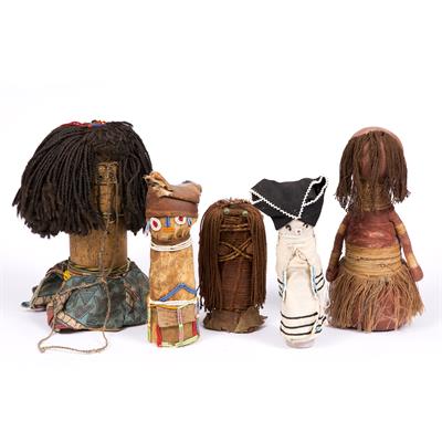 Lot 356 - AN OLD NORTH SOTO HIDE AND BEADWORK DOLL