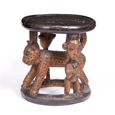 Lot 410 - A CAMEROON BAMUN WOODEN STOOL