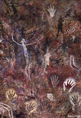 Lot 419 - AN ABORIGINAL CAVE STYLE PAINTING