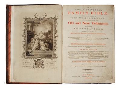 Lot 648 - THE ROYAL UNIVERSAL FAMILY BIBLE with reflections by the Rev'd John Herries and others