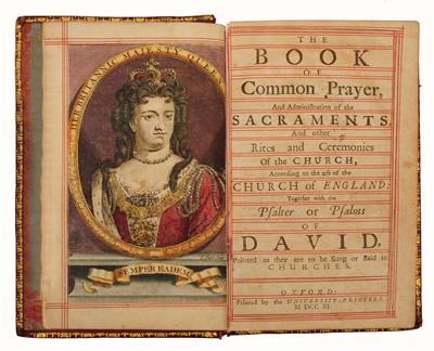 Lot 649 - A QUEEN ANNE BOOK OF COMMON PRAYER and Administration of the Sacraments... together with the Psalter