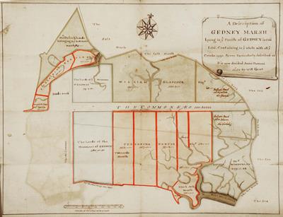 Lot 796 - A 17TH CENTURY HAND DRAWN ESTATE PLAN  of Gedney Marsh (Lincolnshire)