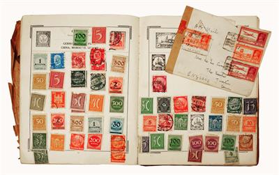 Lot 799 - STAMPS:- A SMALL COLLECTION OF WORLD STAMPS in a Stanley Gibbon album dated 1932