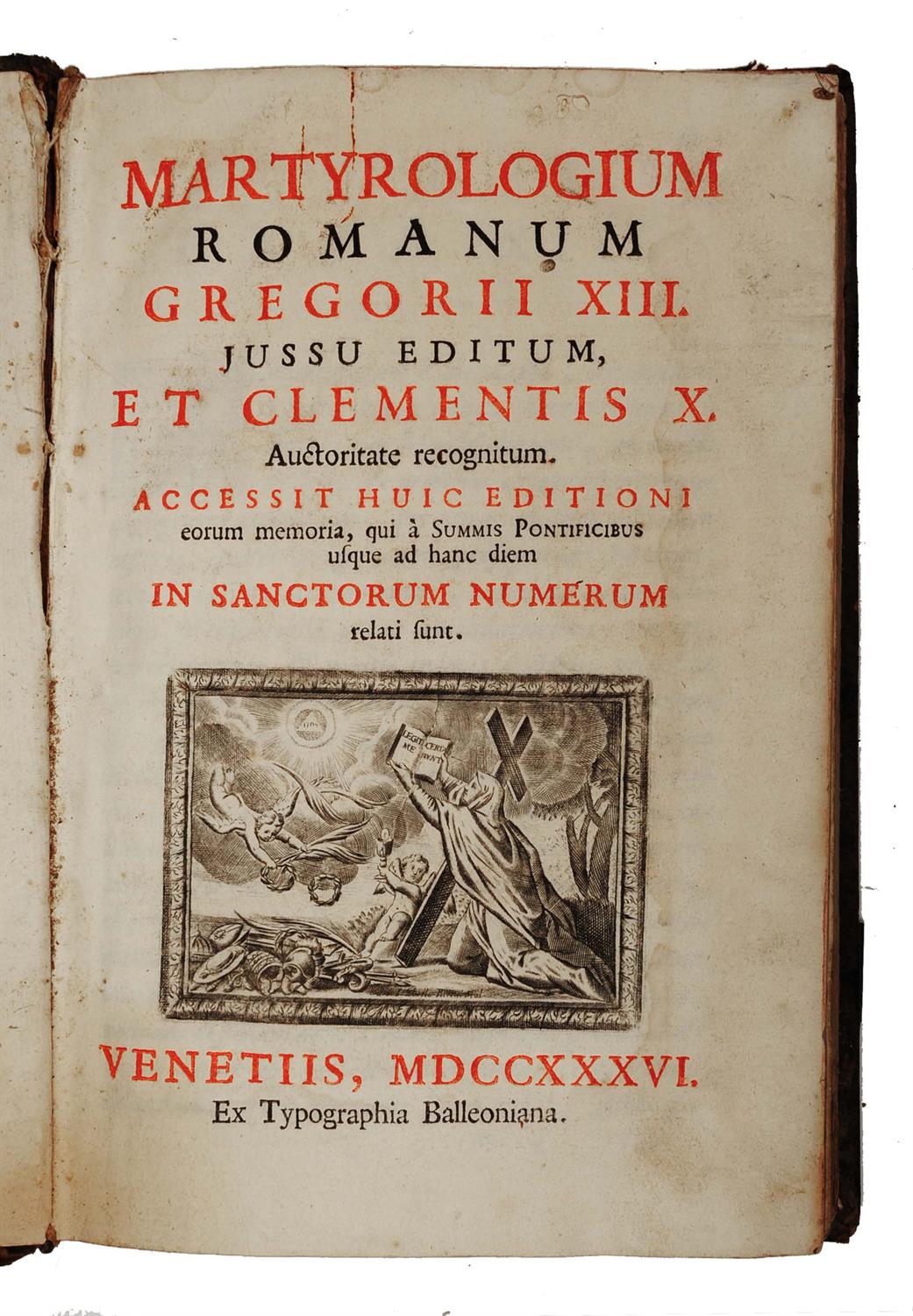 Lot 688 - Martyrologium Romanum Gregorii XIII Jussu Editum (The martyrology of the Catholic Church) Venice