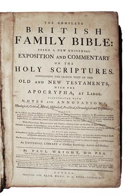 Lot 770 - The Complete British Family Bible with notes by PAUL WRIGHT