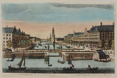 Lot 69 - AN 18TH CENTURY ENGRAVING - 'A View of Amsterdam taken from the Old Rampart'